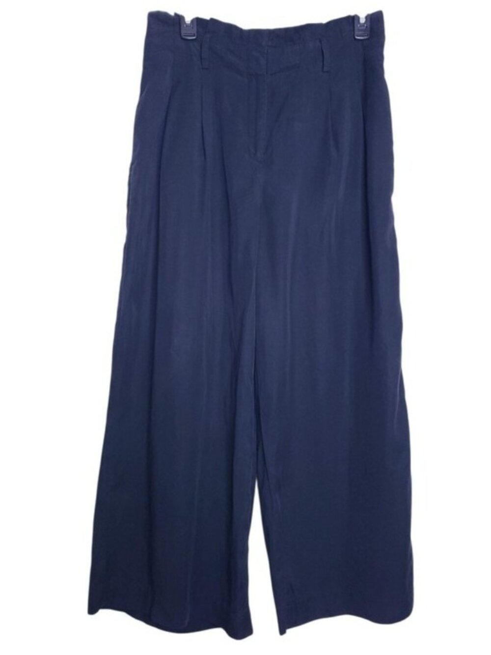 Ann Taylor Black Paper Bag Wide Leg High Rise Ankle Trouser Pants Women's Size 8